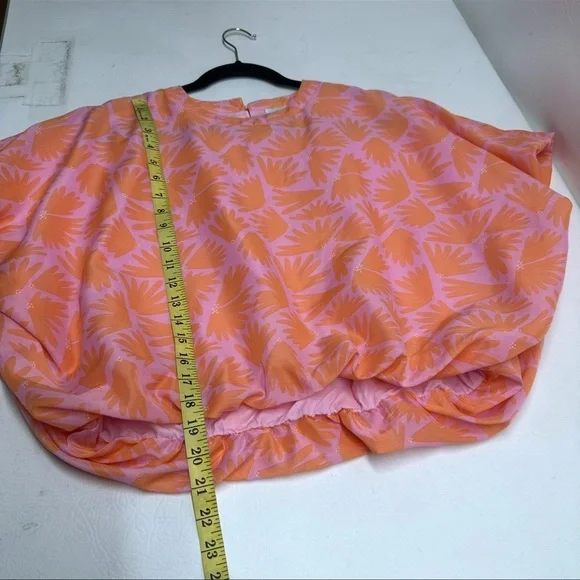J.Marie dolman floral Orange and Pink Women's crop Top size Small - Picture 7 of 8